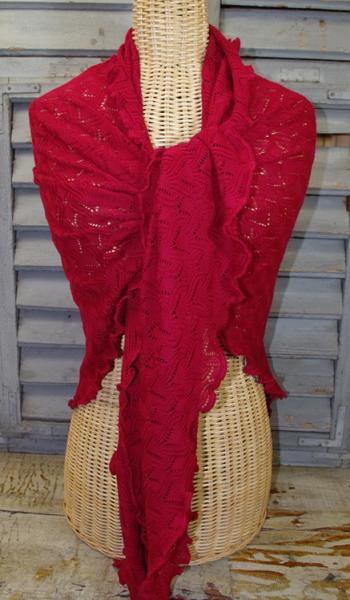 Invero Dreiecktuch Burgunder, Sonderfarbe, reine Merinowolle